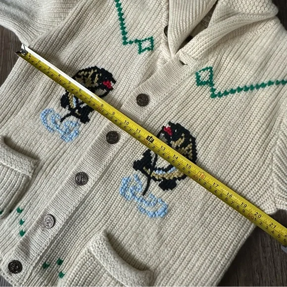 1960’s Tundra Virgin Wool Knit Cardigan fish cozy cabin aesthetic - Picture 8 of 9